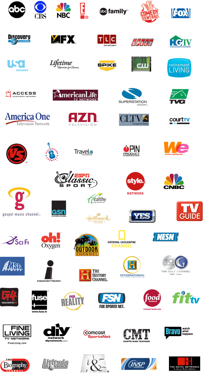 Image containing the icons for several TV channels